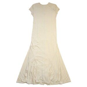 NWT Ralph Lauren Blue Label Short Sleeve Maxi in Cream Stretch Jersey Dress S